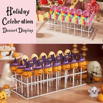Goabroa Cake Pop Stand, 21 Holes Clear Acrylic Cakepops Display Stand, Transparent Cake pop Holder For Cake pop Sticks Under 0.2 inch (5mm) Diameter