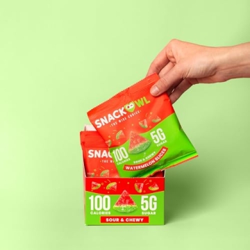 Snack Owl Vegan Sour Gummy Candy Gluten Free Low Calorie