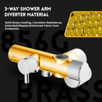 Ryamen 10 Inch Rainfall Shower Head with Handheld Spray Combo, Dual Shower Head with High Pressure, 12 Spray Settings, Brass Casting 3-Way Shower Arm, Adjustable Slide Bar, Holder/Hose, Chrome