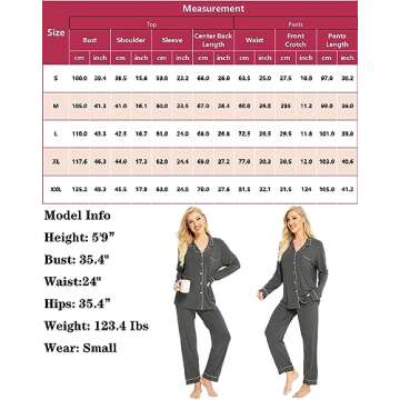SWOMOG Women’s Soft Pajamas Set Long Sleeve Button Down