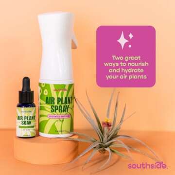 Air Plant Fertilizing Spray by Southside Plants - Fertilizer Mist for Houseplants, Weekly Plant Food - Gentle Mist Formula for Miracle Feed & Grow - 8 oz