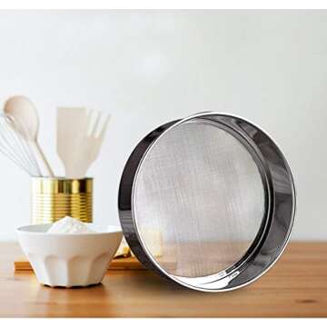 AMPSEVEN Flour Sifter - 6" Stainless Steel Baking Tool
