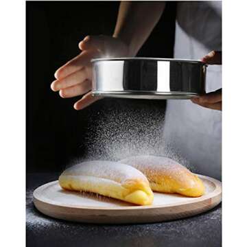 AMPSEVEN Flour Sifter - 6" Stainless Steel Baking Tool