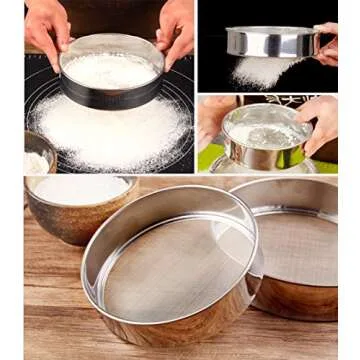 AMPSEVEN Flour Sifter - 6" Stainless Steel Baking Tool
