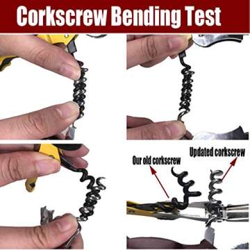 Professional Waiter Corkscrew Wine Openers Set (2 PCS),Upgraded with Heavy Duty Stainless Steel Hinges Wine Key for Restaurant Waiters, Sommelier, Bartenders (Cyan 2 Packs)