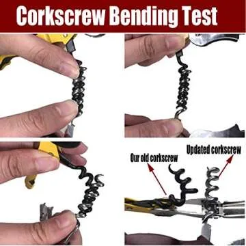 Professional Waiter Corkscrew Wine Openers Set (2 PCS),Upgraded with Heavy Duty Stainless Steel Hinges Wine Key for Restaurant Waiters, Sommelier, Bartenders (Cyan 2 Packs)