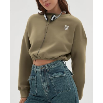 CHYRII Cropped Sweatshirt for Women's Fall Fashion