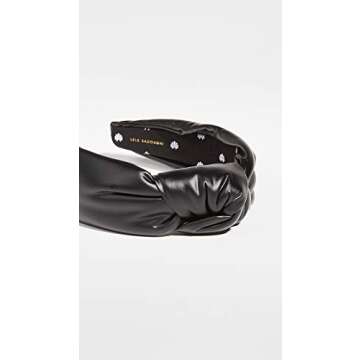 Lele Sadoughi Women's Faux Leather Knotted Headband, Black Leather, One Size
