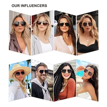 SOJOS Retro Oversized Polarized Sunglasses UV Protection