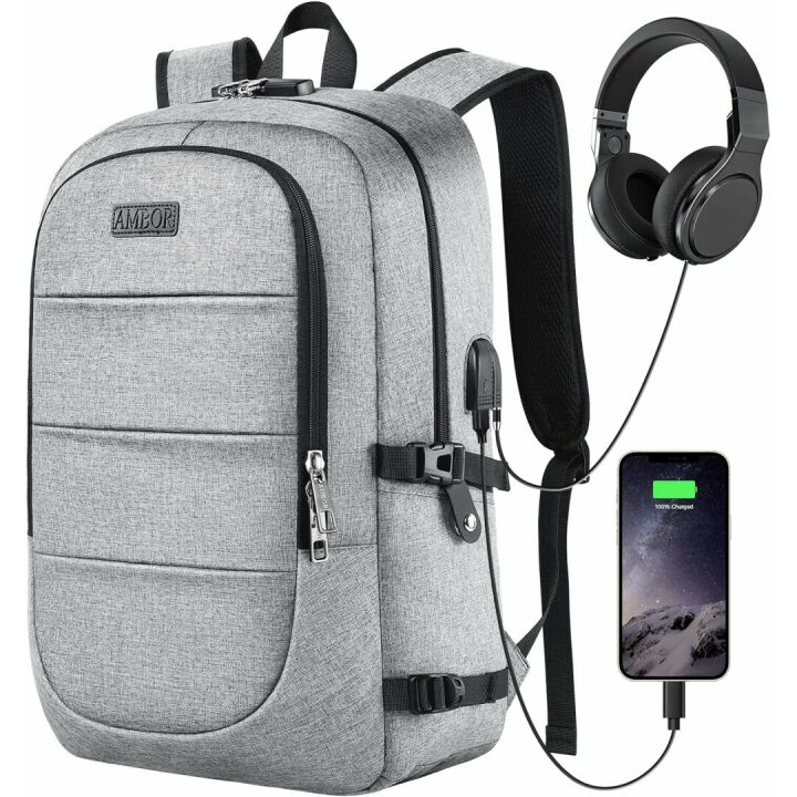 AMBOR Anti Theft Laptop Backpack with USB Port