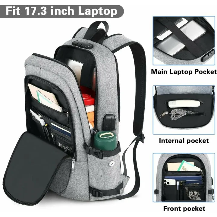 AMBOR Anti Theft Laptop Backpack with USB Port