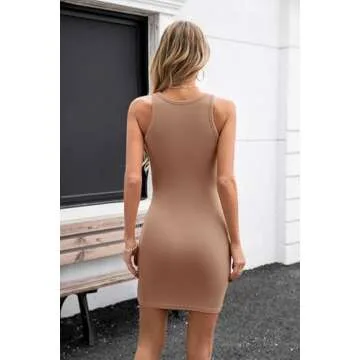 Stylish Valiamcep Women's Ribbed Tank Mini Dress
