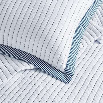 Bedsure White Bedspread Coverlet Queen Size - Lightweight Soft Bedding Set for All Seasons, Corduroy Pattern Quilt Set, 3 Pieces, 1 Quilt (90"x96") & 2 Pillow Shams (20"x26"+2")