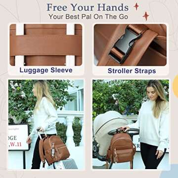 Miss Fong Mini Leather Diaper Bag with Organizer Pockets