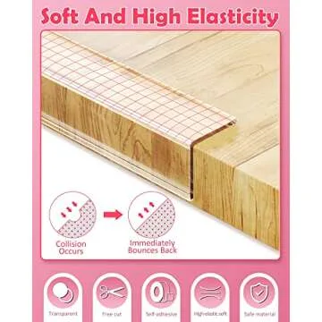 Baby Proofing, Clear Edge Protector Strip, Soft Corner Protectors for Kids, Baby Child Safety Corner Guards for Furniture Against Sharp Corners for Tables, Drawers, Sink, Wall 1.2in x 9.84ft