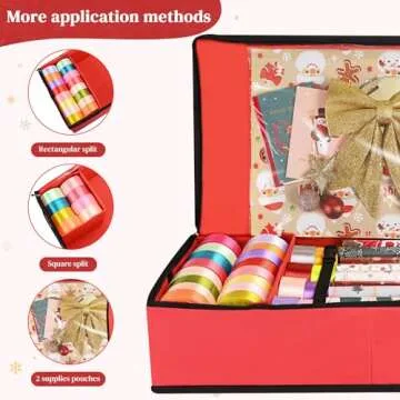 BROSYDA Wrapping Paper Organizer & Storage Bag for Holidays