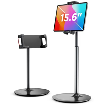 SAIJI Adjustable Tablet Stand - Sturdy, Rotatable & Versatile