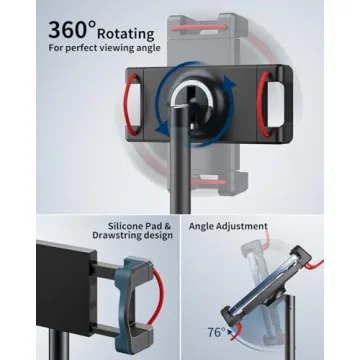 SAIJI Adjustable Tablet Stand - Sturdy, Rotatable & Versatile