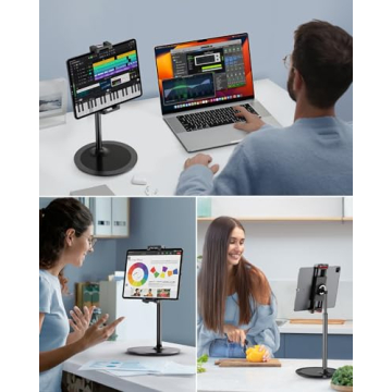 SAIJI Adjustable Tablet Stand - Sturdy, Rotatable & Versatile