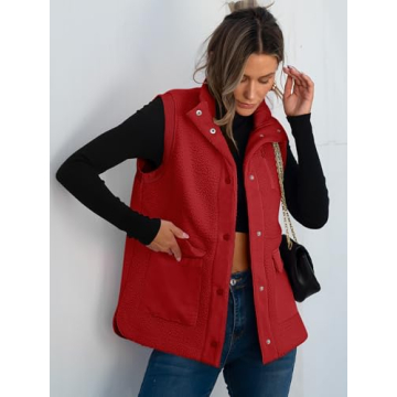 Stylish ANRABESS Womens Fleece Vest with Pockets