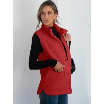 Stylish ANRABESS Womens Fleece Vest with Pockets