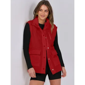 Stylish ANRABESS Womens Fleece Vest with Pockets