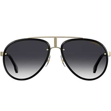 Carrera Glory Sunglasses GLORYS-0RHL-9O-5817 - Gold/Black Frame, Dark Gray Gradient Lenses, Lens