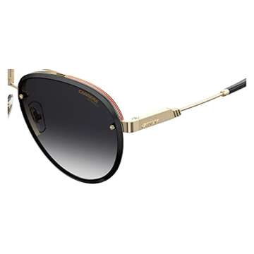 Carrera Glory Sunglasses GLORYS-0RHL-9O-5817 - Gold/Black Frame, Dark Gray Gradient Lenses, Lens