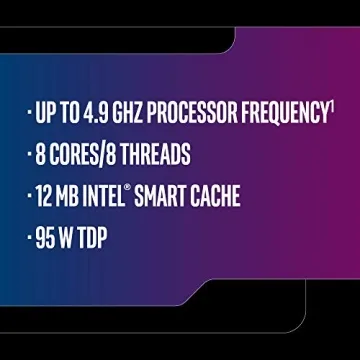 Intel Core i7-9700K Processor 8 Cores Up to 4.9 GHz