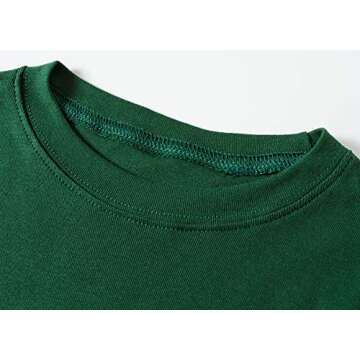 Family Feeling Boys Girls Kids Pajamas Solid Colors 2 Piece Long Sleeve Pyjamas Set Cotton Green Size 8