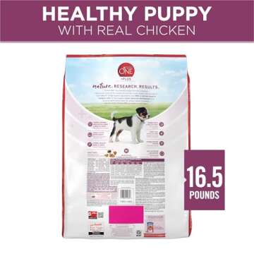 Purina ONE Plus Healthy Puppy Formula High Protein Natural Dry Puppy Food with added vitamins, minerals and nutrients - 16.5 lb. Bag