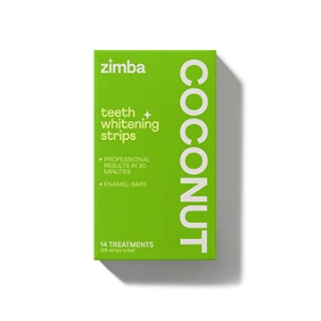 Zimba Coconut Flavored Teeth Whitening Strips | Vegan, Enamel Safe Hydrogen Peroxide Teeth Whitener ...