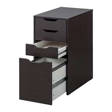 IKEA Alex Drawer Unit Drop File Storage Black-Brown