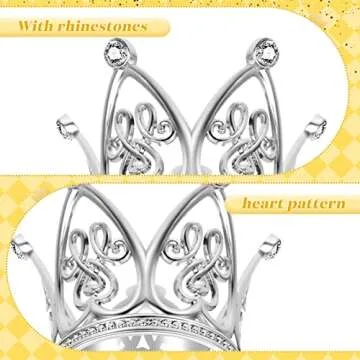 Junkin 24 Pcs Mini Crowns Mini Silver Crown Cake Topper for Flower Bouquets Small Vintage Tiara Cake Topper for Flower Arrangements Birthday Party Girl Wedding Baby Shower Decor
