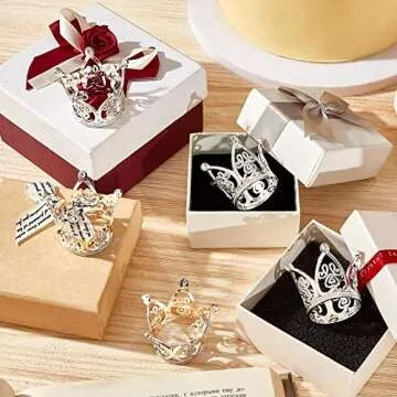 Junkin 24 Pcs Mini Crowns Mini Silver Crown Cake Topper for Flower Bouquets Small Vintage Tiara Cake Topper for Flower Arrangements Birthday Party Girl Wedding Baby Shower Decor