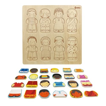 Wooden Puzzle for Toddlers 1-3 Promoting Diversity Education