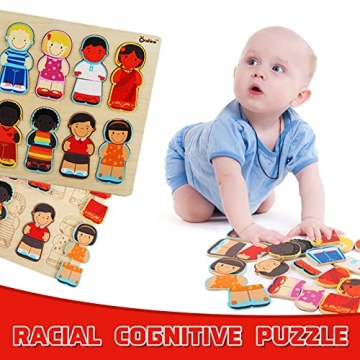Wooden Puzzle for Toddlers 1-3 Promoting Diversity Education