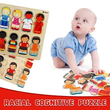 Wooden Puzzle for Toddlers 1-3 Promoting Diversity Education