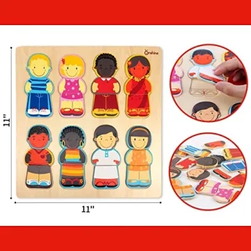 Wooden Puzzle for Toddlers 1-3 Promoting Diversity Education