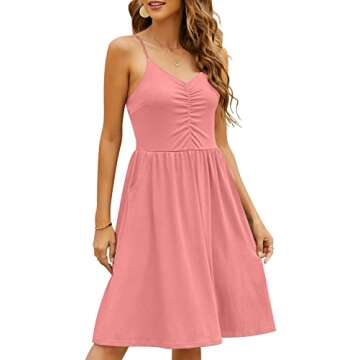 YATHON 2024 Casual Dresses for Women Sleeveless Cotton Summer Beach Dress A Line Spaghetti Strap Sun...