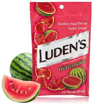 Luden's Watermelon Cough Throat Drops, Pectin Lozenge/Oral Demulcent, 25-Count Per Pack (3-Packs Tot...