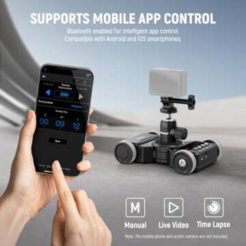 Neewer Upgraded Motorized Camera Dolly Kit with App Control, 5Hrs Runtime Battery, Ultra Silent Moto...