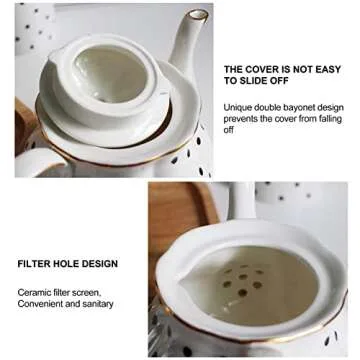 Elegant Polka Dot Ceramic Teapot – Perfect Gift for Tea Lovers
