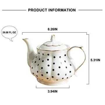 Elegant Polka Dot Ceramic Teapot – Perfect Gift for Tea Lovers
