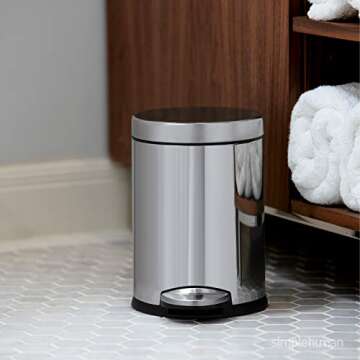 simplehuman Round 4.5L Bathroom Step Trash Can
