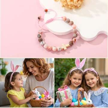 VULETO Girls Easter Basket Cross Bracelet Gift