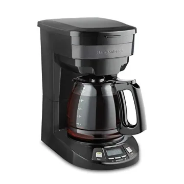 Hamilton Beach 12 Cup Programmable Drip Coffee Maker with 3 Brew Options, Glass Carafe, Auto Pause a...
