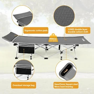 Homdox Camping Cot - Lightweight & Portable for All Ages