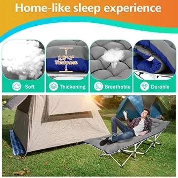 Homdox Camping Cot - Lightweight & Portable for All Ages
