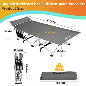 Homdox Camping Cot - Lightweight & Portable for All Ages